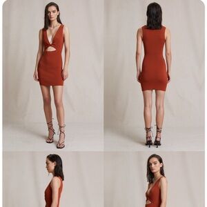 Rust colored Bec And Bridge knit Cocktail dress